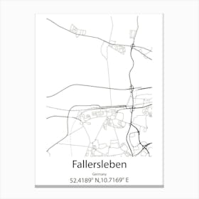 Fallersleben,Germany Minimalist Map Canvas Print