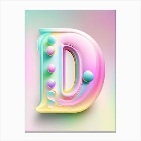 D, Alphabet Bubble Rainbow 2 Canvas Print