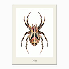 Colourful Insect Illustration Spider 16 Poster Canvas Print