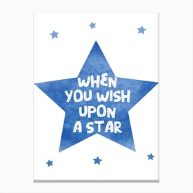 When You Wish Upon A Star Watercolour Canvas Print