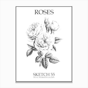 Roses Sketch 55 Poster Canvas Print
