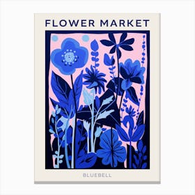 Blue Flower Market Poster Bluebell 3 Canvas Print