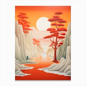 "Eastern Impressions: A Brushstroke of Asian Landscapes" Canvas Print