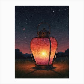 Lantern At Night Canvas Print