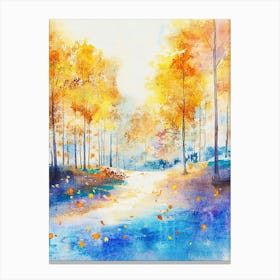 Watercolor Autumn Forest Canvas Print