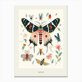 Colourful Insect Illustration Moth 15 Poster Canvas Print