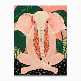 Yoga Meditating Elephant Canvas Print