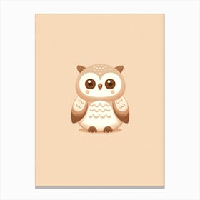 Cute Owl Graphic Print For Baby Room Canvas Print