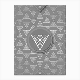 Geometric Glyph Sigil with Hex Array Pattern in Gray n.0067 Canvas Print