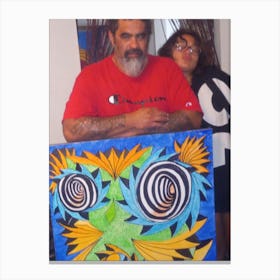 Artist with the Abstract owl Canvas Print