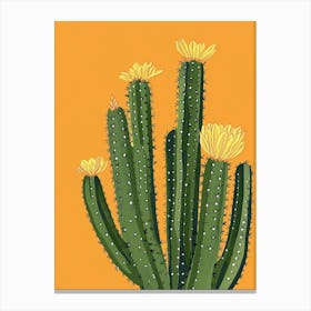 Rebutia Cactus Minimalist Abstract Illustration 4 Canvas Print