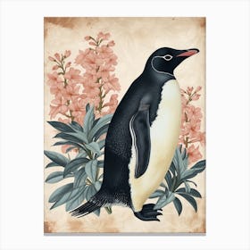 Adlie Penguin Petermann Island Vintage Botanical Painting 1 Canvas Print