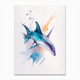 Great White 1 Shark Watercolour Canvas Print
