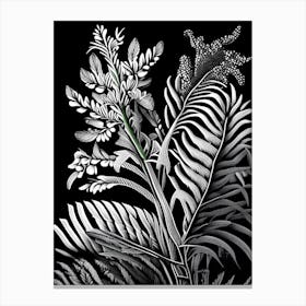 Kangaroo Paw Fern Linocut Canvas Print