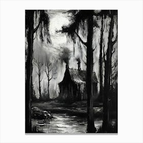 Haunted House By Person Canvas Print