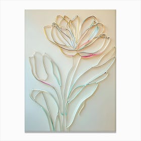 Acrylic Line Flower Art Canvas Print