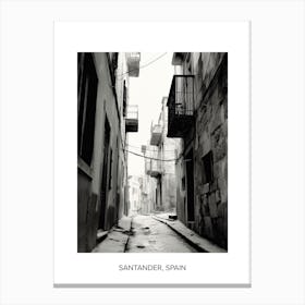 Poster Of Split, Croatia, Photography In Black And White 4 Canvas Print