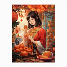 Chinese New Year Traditional Illustration 2 Canvas Print