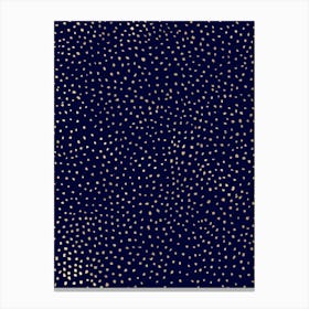 Dotted Gold And Navy Canvas Print