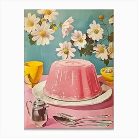 Pastel Pink Jelly Vintage Cookbook Inspired 4 Canvas Print