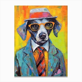Dog S Purrfect Portrait; Stylish Oil Strokes Canvas Print