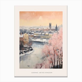 Dreamy Winter Painting Poster Durham United Kingdom 1 Canvas Print