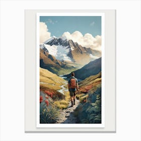 Walker In The Mountains Canvas Print