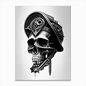 Skull With Geometric Designs 3 Stream Punk Canvas Print