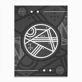 Abstract Geometric Glyph Array in White and Gray n.0096 Canvas Print
