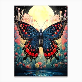 Butterfly In The Moonlight 1 Canvas Print