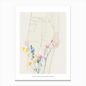 Everything Is Blooming Again Poster Jean Line Art Flowers 1 Canvas Print