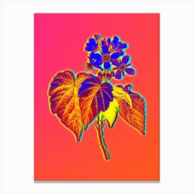 Neon African Hemp Botanical in Hot Pink and Electric Blue n.0274 Canvas Print