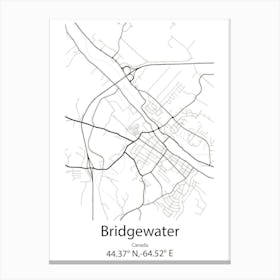 Bridgewater,Canada Minimalist Map Canvas Print