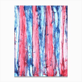 Red White And Blue Stripes. Modern painting. Canvas Print