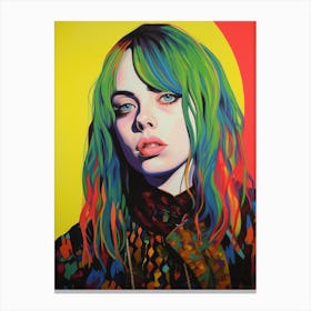 Billie Eilish Colour Pop Art Portrait 7 Canvas Print