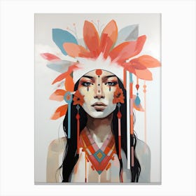 Native American Woman | Boho print 1 Canvas Print