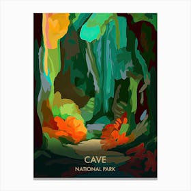 Cave National Park Travel Poster Matisse Style 2 Canvas Print