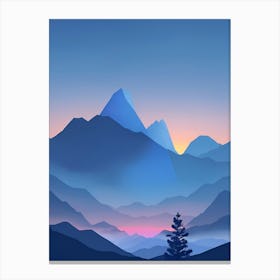 Misty Mountains Vertical Composition In Blue Tone 87 Canvas Print