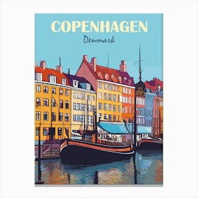 Copenhagen, Denmark travel poster Canvas Print