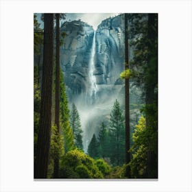 Waterfall In Yosemite 3 Canvas Print