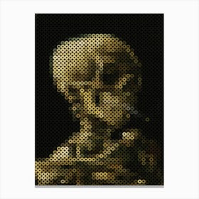 Skull With Burning Cigarette Canvas Print