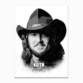 Keith Whitley American Country Musician in Grayscale Illustration Canvas Print