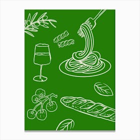 Green Tablescape Canvas Print