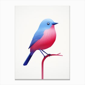 Minimalist Bluebird 2 Illustration Canvas Print