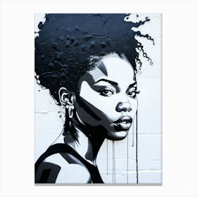 Graffiti Mural Of Beautiful Black Woman 118 Canvas Print