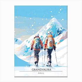 Grandvalira   Andorra, Ski Resort Poster Illustration 0 Canvas Print