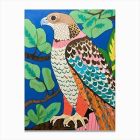 Maximalist Animal Painting Hawk 3 Canvas Print