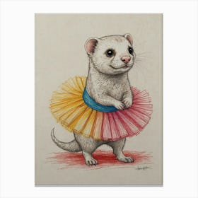 Ferret In A Tutu 1 Canvas Print