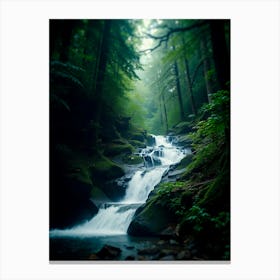 Waterfall In The Forest 4 Canvas Print