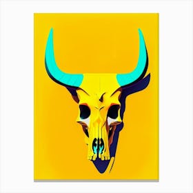 Animal Skull Yellow Pop Art Canvas Print